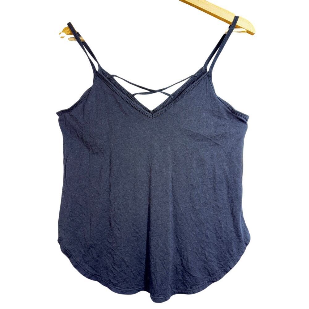 Abercrombie & Fitch Black Knit Cross Back Camisole Cami Tank Top Womens Size M